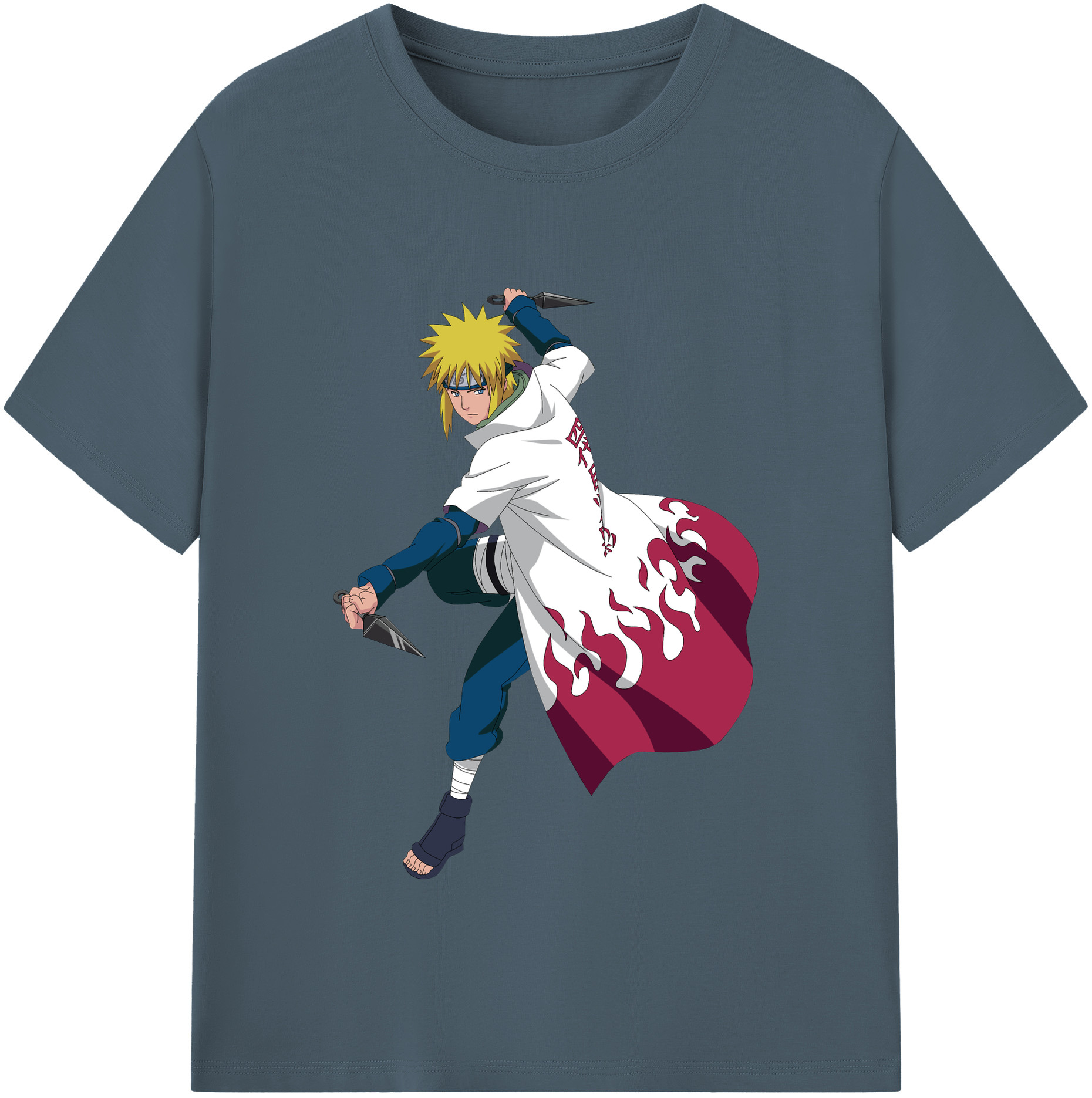 （画像用） NARUTO -ナルト- 波風 ミナト Namikaze Minato 綿100％半袖Tシャツ（フロントプリント）